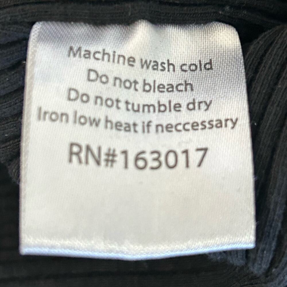 Princess Polly black ribbed mini dress bow tie strap slit size US 4 - Picture 7 of 9